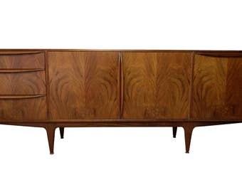 Mid Century Modern Credenza or Media Console with Roll Handles by A.H Mcintosh S907