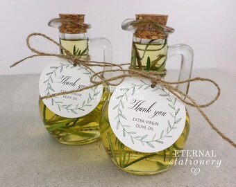 Bombonniere Tag - "Rosemary", elegant, round tag, bonbonniere tag, gift tag, thank you tag, olive oil tag, rosemary, watercolour