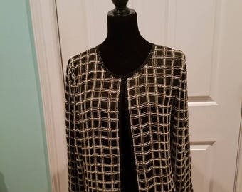 Vintage 100% Silk Beaded Jacket