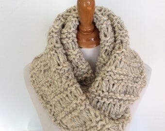 Wheat color Infinity Scarf, Circle Scarf, WoolBlend Infinity Scarf, Select Color