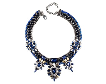 Blue Necklace With Black Accents
