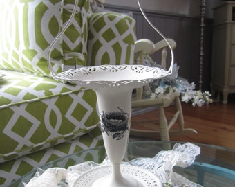 Chalk Painted Vase - Painted Silver Vase