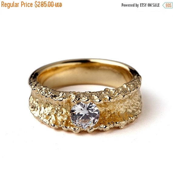 Valentines Day SALE  SURF Yellow  Gold  Engagement  by 