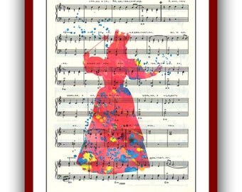 Glinda Good Witch Poster Watercolor Poster Disney Wizard of Oz Poster Wicked Witch Magic Upcycled Old Dictionaries Art Print 8x10 Print