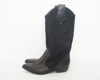 Vintage Leather Midcalf Western Boots- US Women's Size 5.5