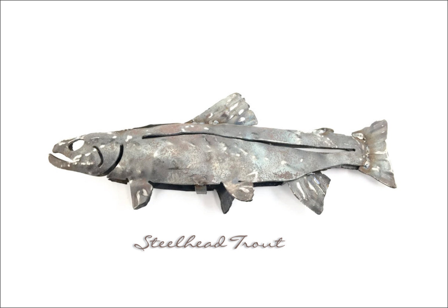 Steelhead Trout metal art sculpture for the garden fish