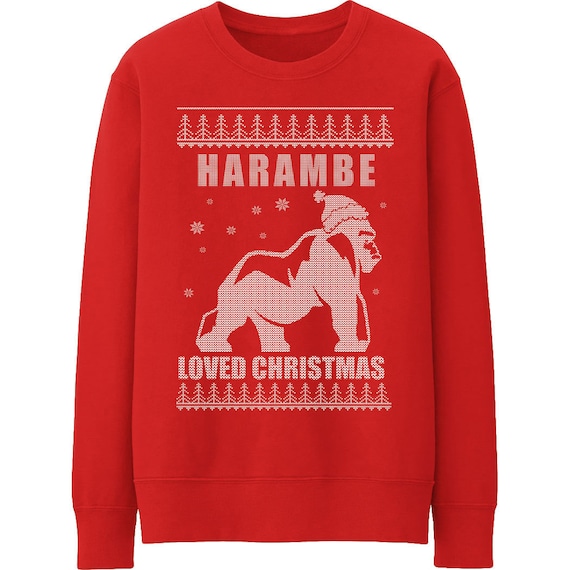 Ugly Christmas Sweater Harambe Loved Christmas Xmas Sweatshirt