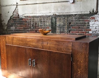 Antique credenza French Art Deco console cabinet Hollywood Regency media cabinet Art Deco console table
