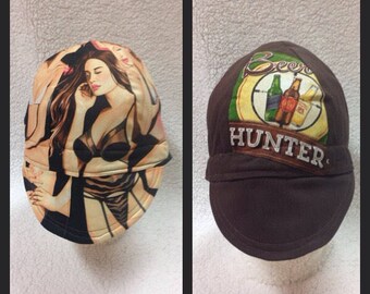 Pin Up Girls Love Beer WELDING CAP, Welder Cap, Soft Cap, Fitters Cap, Chemo Cap