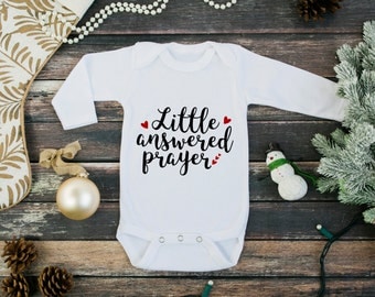 New baby gift - long sleeve one piece - little answered prayer