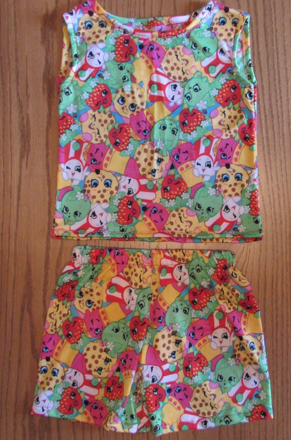 Shopkins pajamas/Shopkins sleep shorts/shopkins birthday/shopkins gift/shopkins party/girls summer pajamas/girls pajama shorts/