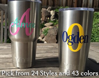 Yeti Decal - Yeti Tumbler Decal - Yeti Cup Decal - Yeti Rambler Decal - Yeti Monogram Decal - Waterproof Vinyl Name Decal - Yeti Sticker
