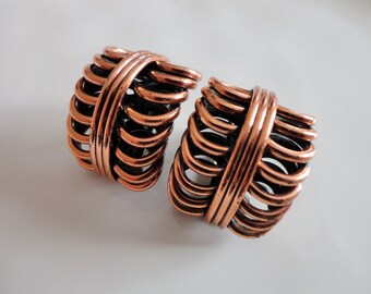 Vintage Renoir Copper Coiled Clip Earrings