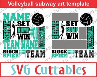Volleyball Subway Art SVG, Volleyball SVG, DXF, Digital Cut File