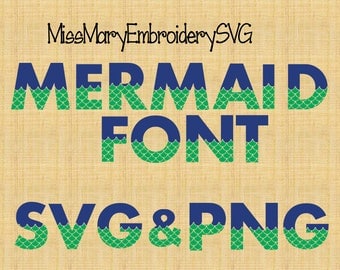 SVG Mermaid Fonts & Numbers for Cutting Machines