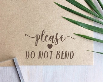 Please Do Not Bend Stamp | Fragile Stamp - Packaging Stamp - Wedding Stationery - Small Business