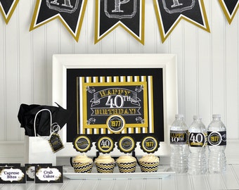 40th Birthday Party Package, 40th Birthday Decorations, 40th Birthday Party Favors, Surprise Birthday Party, Milestone Birthday Party