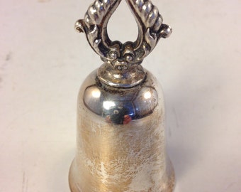 Vintage Crescent Silver Co. Wedding Christmas Ornament Hand Bell