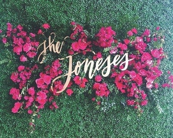 Large Custom Name Wedding Set - Wedding Sign - Backdrop Sign - Hedge Sign - Laser Cut Wood - Hand Drawn - 35" Wide - Shipped anywhere in USA