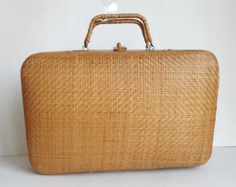 Rattan/Bamboo Handbag // Summer Bag // Suitcase