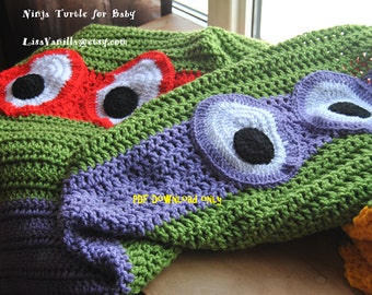 TMNT Blanket Crochet Pattern/ teenage mutant ninja by LisaVanilLA