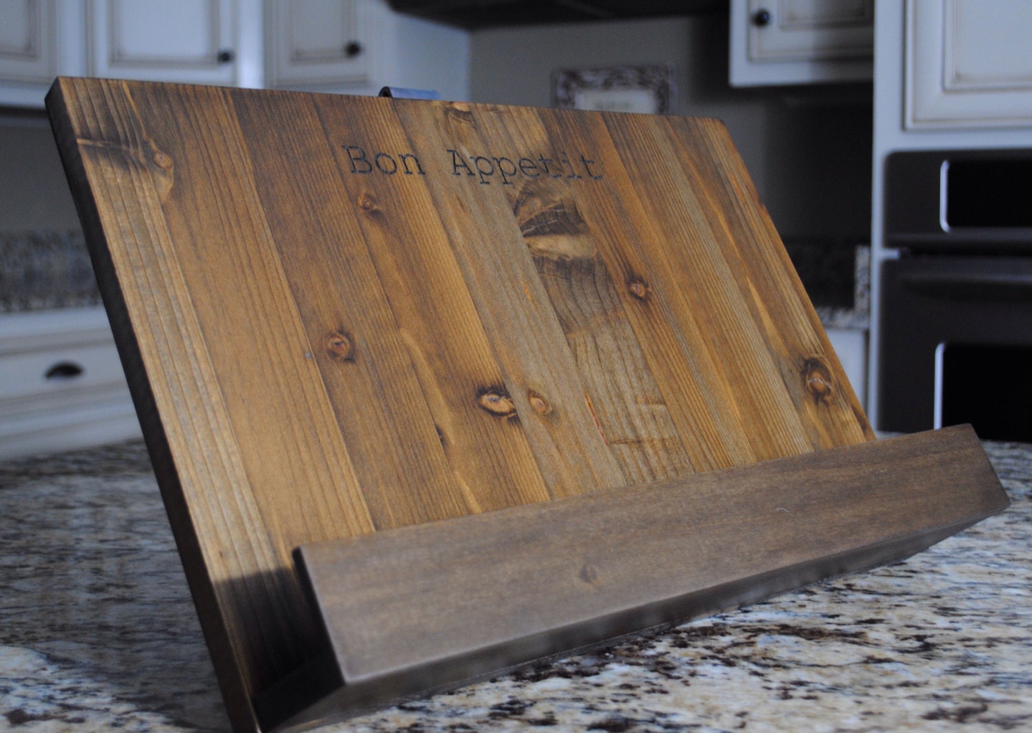 Personalized Cookbook Stand Custom Laser Engraving Rustic
