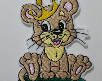 King lion with crown iron on or sew on patch 9.1 cm x 7 cm ( 3.58'' x 2.56'') crown lion patch Lion applique Kids applique Wild animal patch