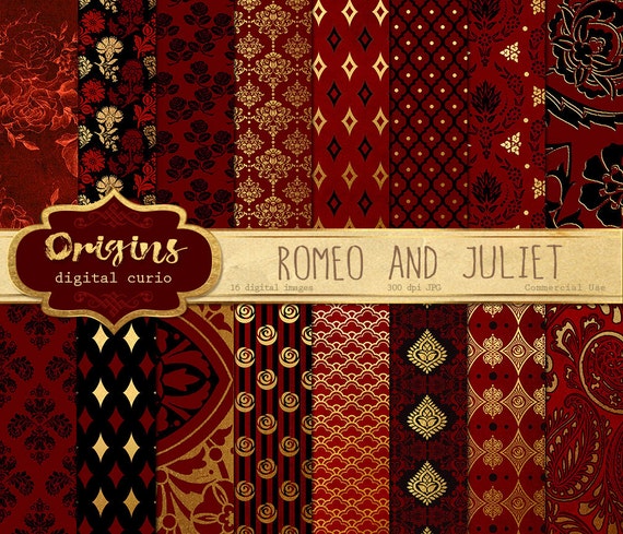 Romeo and Juliet Digital Paper Renaissance paper renaissance