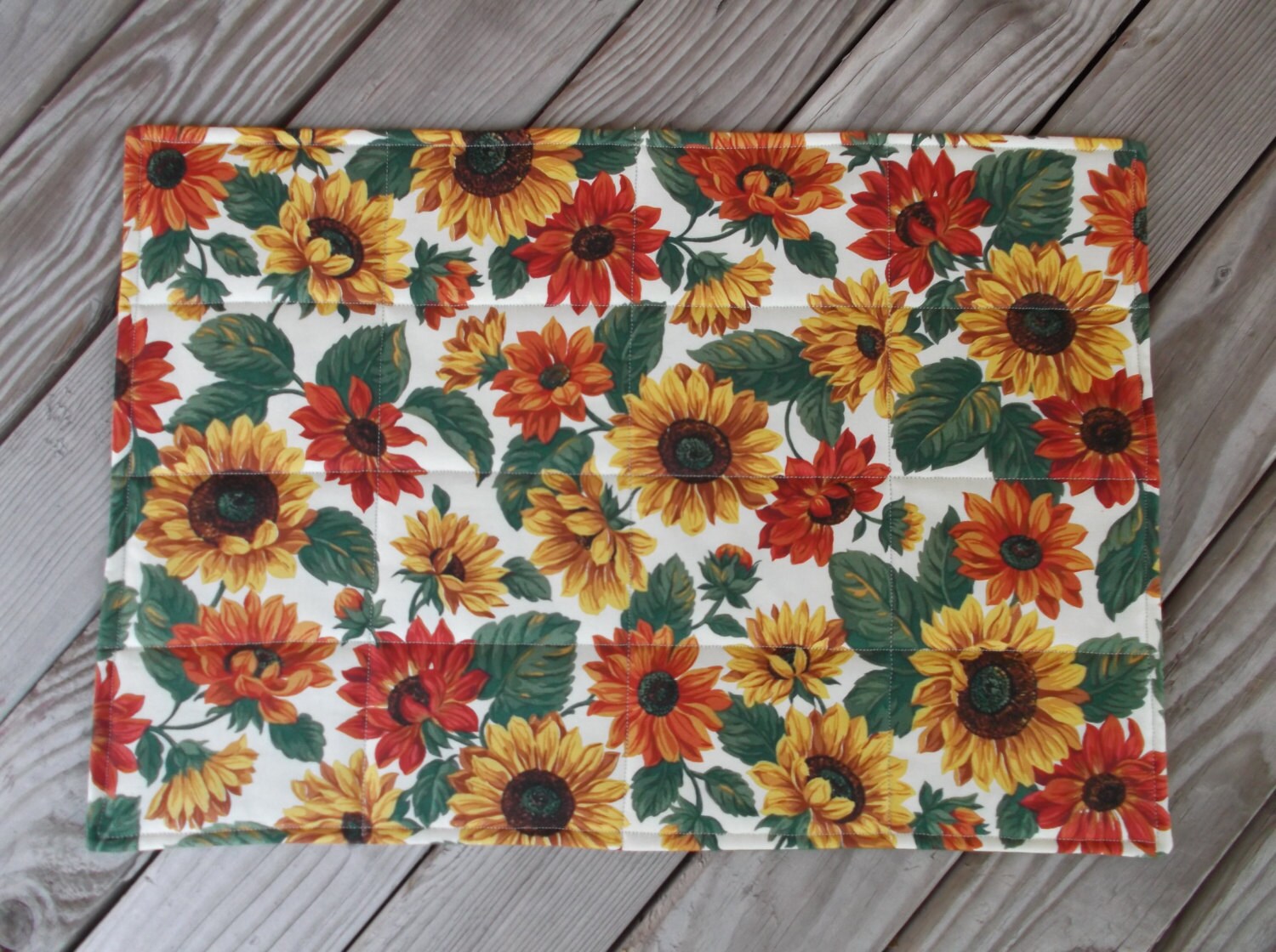 Sunflower fabric placemats quilted placemats handmade