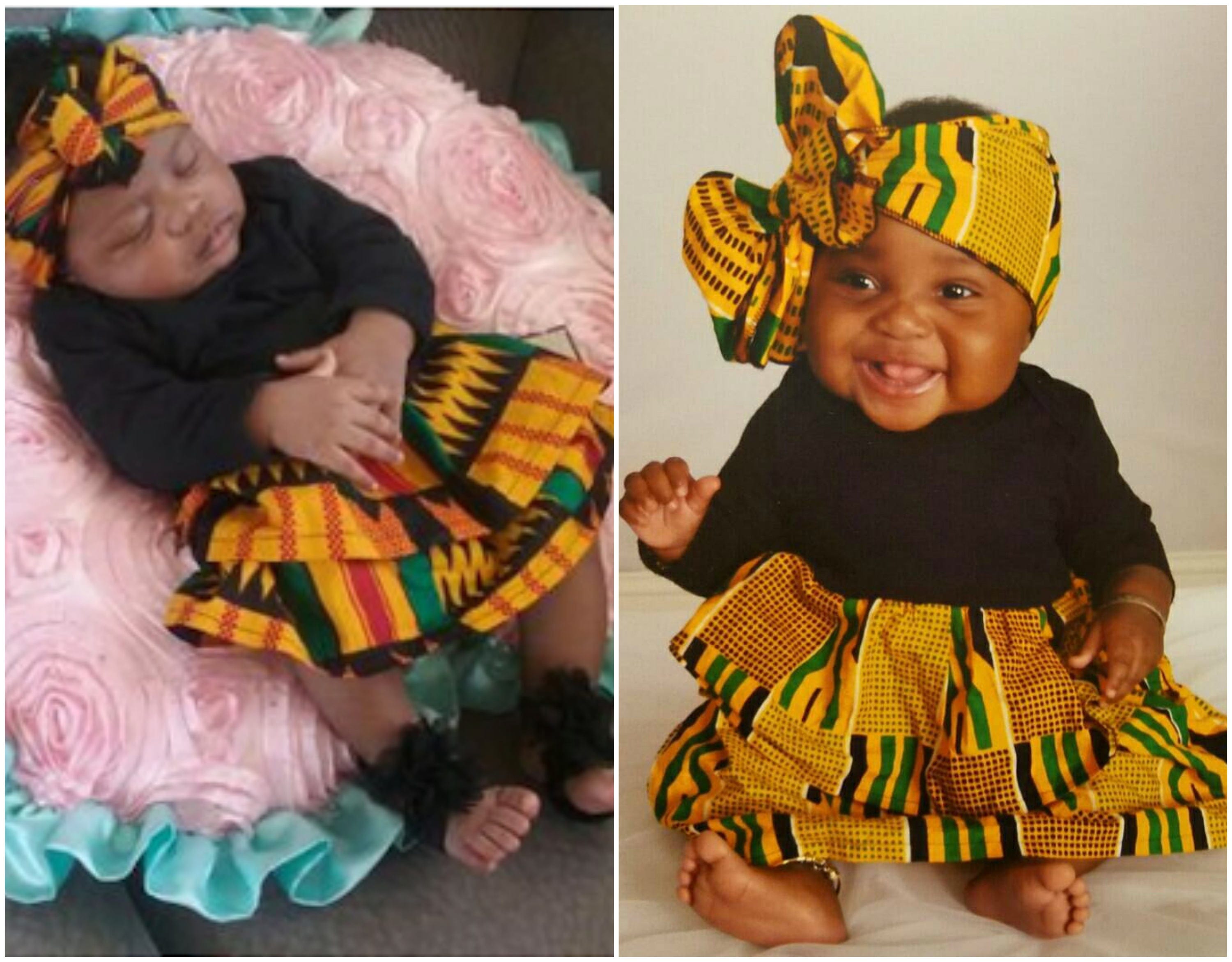 NEW African Print Ankara Infant kente onesies dress with