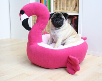 PRE ORDER Flamingo bed - dog cat bed - cute kawaii - pink