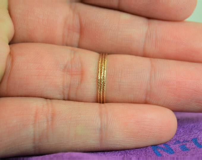 Thin Gold Filled Sparkle Ring, Gold Ring, Stacking Ring(s), Dainty Ring, Boho Ring, Elegant Gold Ring,Gold Band,Thin gold Ring Dainty Ring