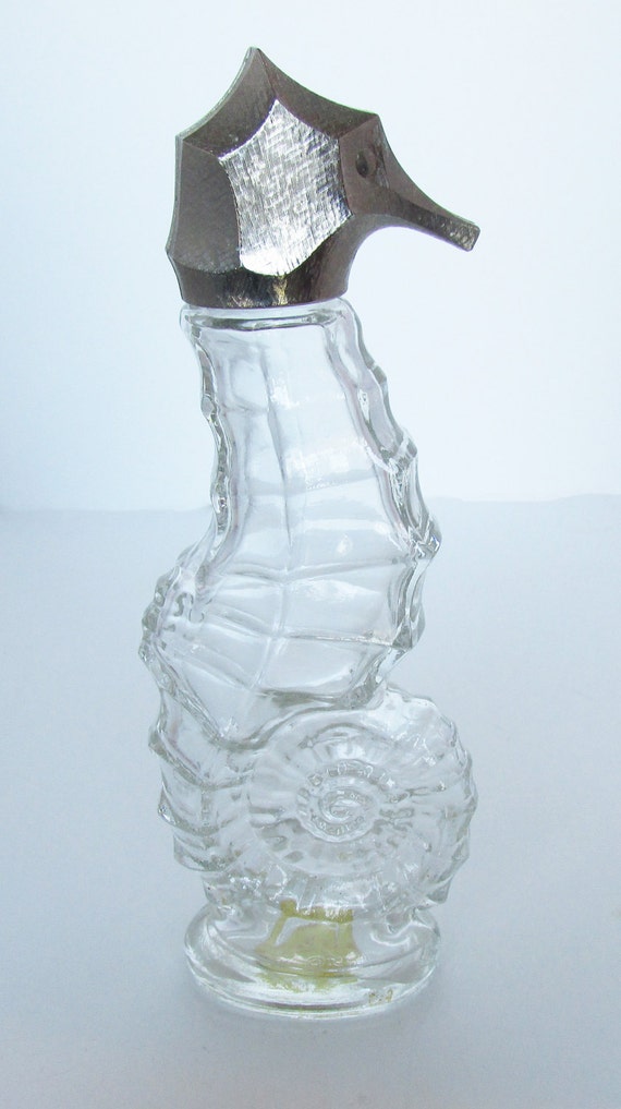 Vintage 1970s Avon Seahorse Miniature Cologne Decanter Bottle