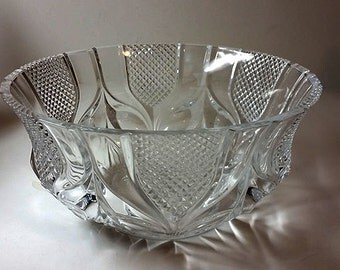 YARD SALE...Cut Crystal Beveled Bowl