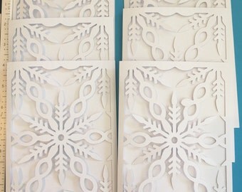 Anna griffin cricut snowflake 6 dicut cards 5 x 7