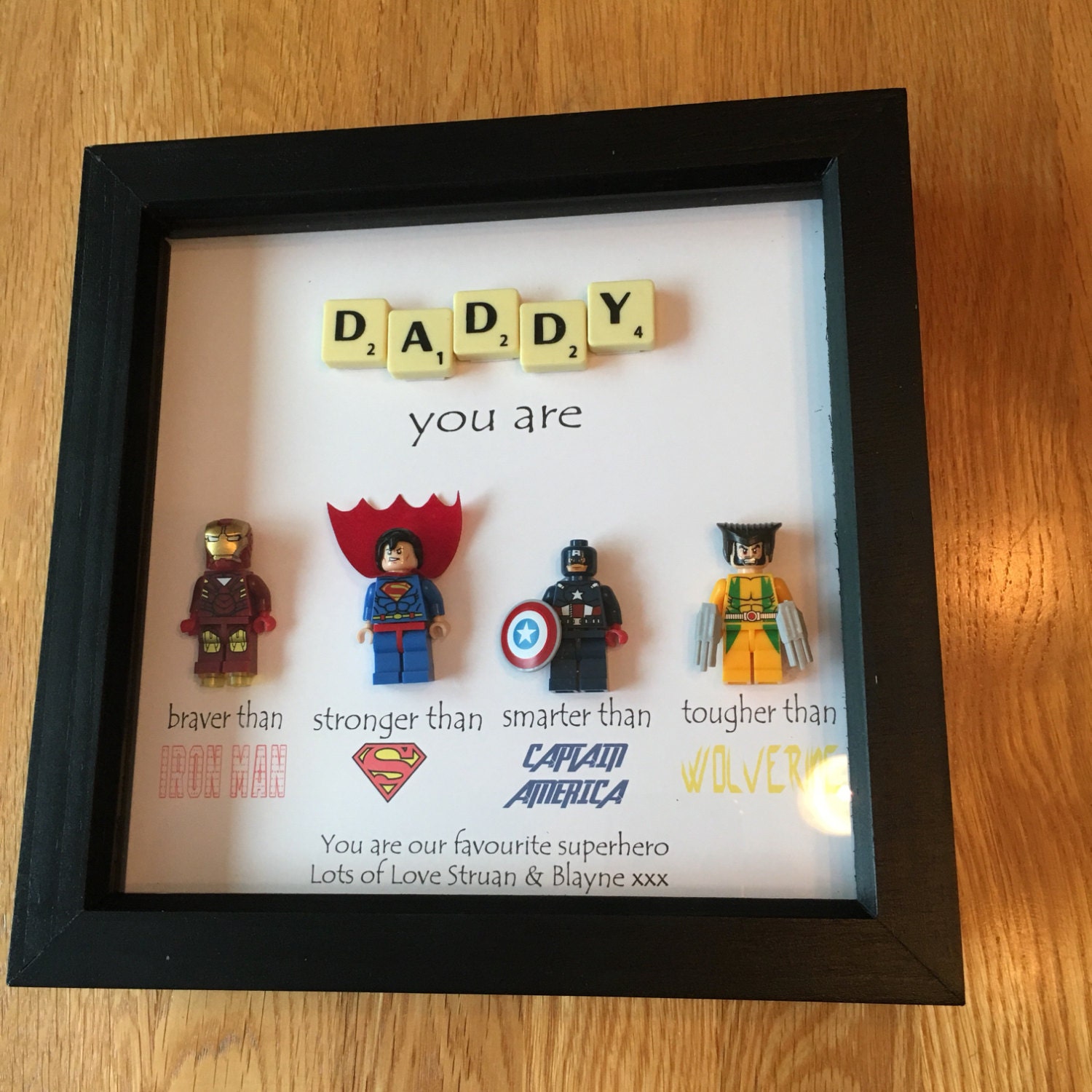 lego superhero frame for dad