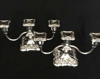 Candleabra Pair Poole Silver Company Silverplate Candleabras