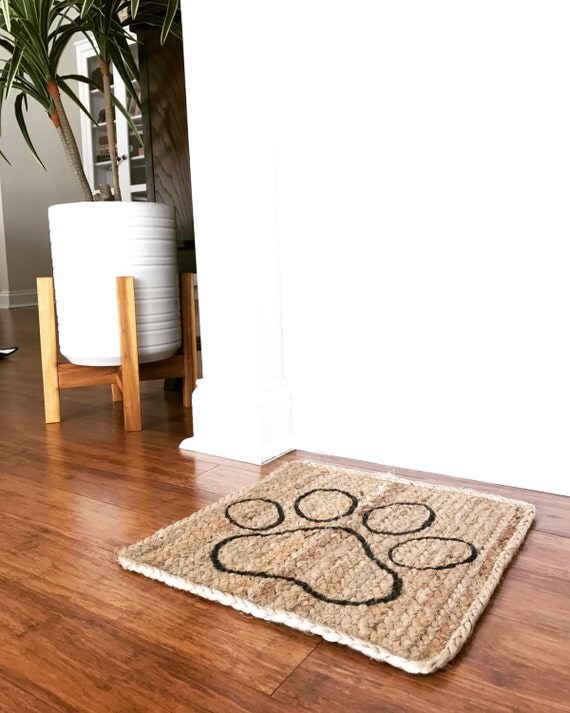 Dog Placemat Paw Mat Jute placemat dog bowl mat feeding