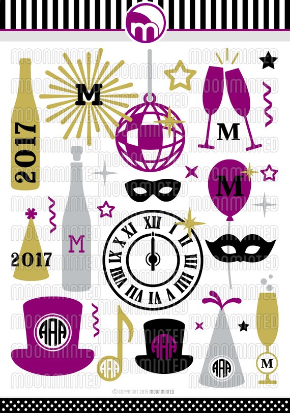 Download Items similar to New Year's Eve SVG Cut Files - Monogram ...