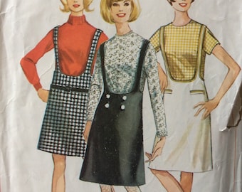 Simplicity 6271 vintage 1960's junior misses suspender skirt and blouse sewing pattern size 11 bust 31.5 bust 31 1/2 or size 16 bust 36