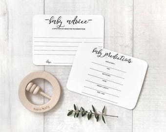 Baby Predictions Card - Baby Shower Games - Wishes for Baby - Advice for Mum - Predictions for Baby - Baby Shower Cards - Prediction Cards