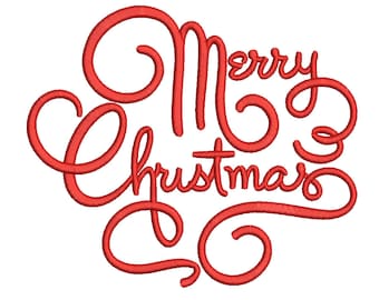 Merry Christmas Embroidery Design Set 2 Text Saying Embroidery Machine Embroidery Designs 9 Size - INSTANT DOWNLOAD