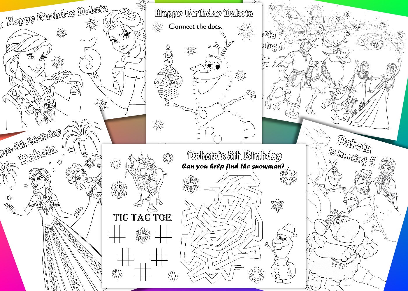 Frozen coloring pages Frozen Birthday Party favor PDF file