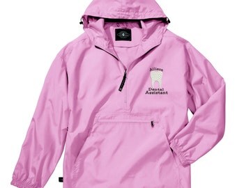 Monogram Dental Assistant Light Weight Pullover. Charles River Pack-N-Go Pullover. Personalized Pullover Raincoat. CR: 9904