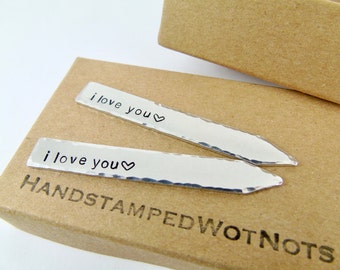 Collar Stays Collar Stiffners Shirt Accessory Groom Gift Best Man Ushers Wedding Gifts Hand Stamped Personalised Custom Valentines gift