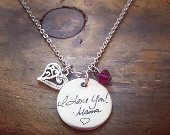 Handwritten Necklace, Handwriting Jewelry, Engraved Handwriting, Personalized Gift, Signature Jewelry, Handwritten Engraving, Gift For Her