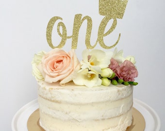 One Cake Topper with Crown, Crown Cake Topper, Customize Age Cake Topper, Personalized Cake Topper
