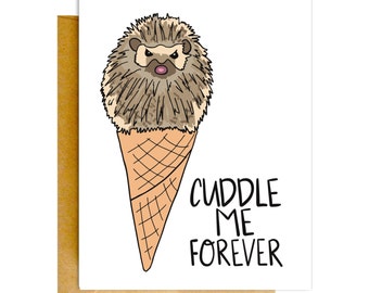 Funny Valentines Card, Valentines Day Card, Funny Love Card, Card for Boyfriend, Cuddle Me, Card for Husband, Card for Him, Card for Her