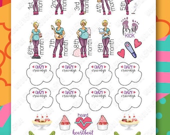 Pregnancy Planner Sticker Kit for your Erin Condren Life Planner, Happy Planner, or any monthly planner!