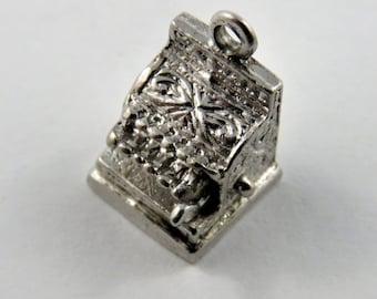 Mechanical Cash Register with Movable Checkout Arm Sterling Silver Charm or Pendant.